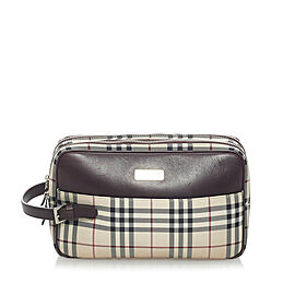 Burberry House Check Canvas Clutch Bag