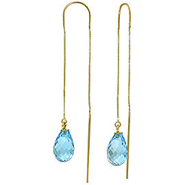 4.5 CTW 14K Solid Gold Surely Recognizable Blue Topaz Earrings