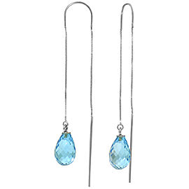 4.5 CTW 14K Solid White Gold Found Myself Blue Topaz Earrings