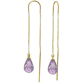 4.5 CTW 14K Solid Gold Amethystbiguous Amethyst Earrings