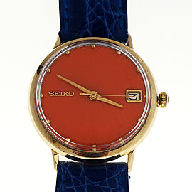 Men's 14k Gold Seiko 1960 Automatic Date Rare Orange Dial