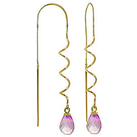 3.3 CTW 14K Solid Gold Love Is Not A Dream Pink Topaz Earrings