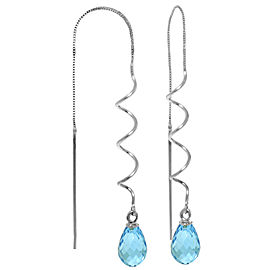 3.3 CTW 14K Solid White Gold Pieces Of A Dream Blue Topaz Earrings