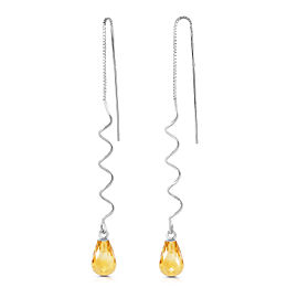 3.3 CTW 14K Solid White Gold Here To Eternity Citrine Earrings