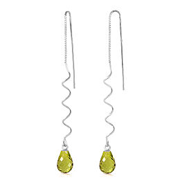 3.3 CTW 14K Solid White Gold Up In Flames Peridot Earrings