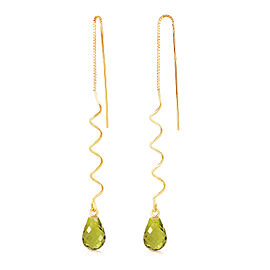 3.3 CTW 14K Solid Gold Tell The Truth Peridot Earrings