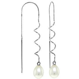 8 CTW 14K Solid White Gold Room For Dreaming Cultured Pearl Earrings