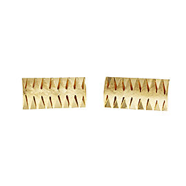 Estate 1950 Textured Rectangular Cuff Links 14k Yellow Gold