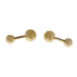 Bar Bell Cuff Links Double Sided 14k Yellow Gold