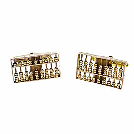 Vintage 1940 Abacus Cuff Links 14k Rose Pink Gold