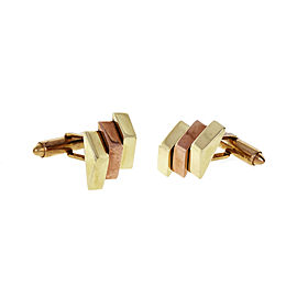 Vintage 1935 Retro Cuff Links Pink Green Gold 14k