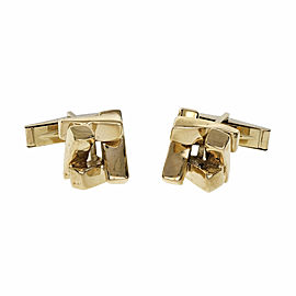 Vintage Mid Century Geometric 3-D Cuff Links