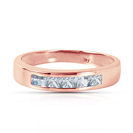 14K Solid Rose Gold Rings with Natural Aquamarines