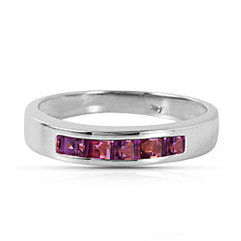 0.6 CTW 14K Solid White Gold Fortunate You Amethyst Ring