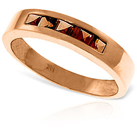 14K Solid Rose Gold Rings with Natural Garnets