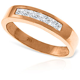 14K Solid Rose Gold Rings with Natural White Topaz