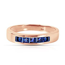 14K Solid Rose Gold Rings with Natural Sapphires