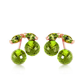 14K Solid Rose Gold Earrings with Natural Peridots