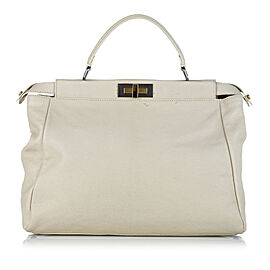 Fendi Large Peekaboo Leather Satchel