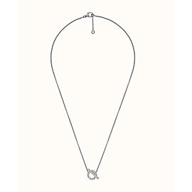 Hermes Finesse White Gold Diamonds Pendant Necklace