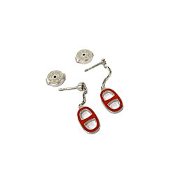 HERMES Chaine D ancre Palladium Earrings