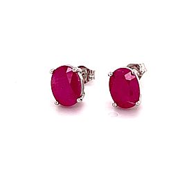 Natural Ruby Stud Earrings 14k Gold 3.83 TCW Certified $2,790 210752