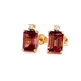 Natural Tourmaline Diamond Earrings 14k Gold 2.13 TCW Certified $1,950 018680