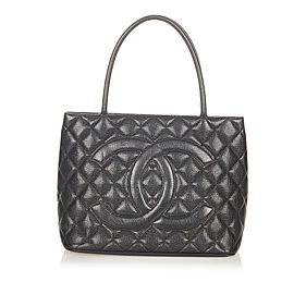 Chanel Medallion Caviar Leather Tote Bag