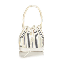 Burberry Stripes Canvas Bucket Bag