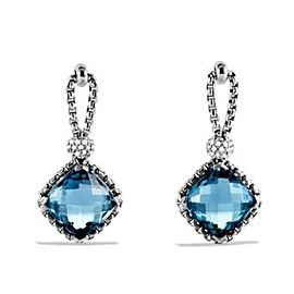 David Yurman Cushion on Point with Blue Topaz and Diamond Earrings