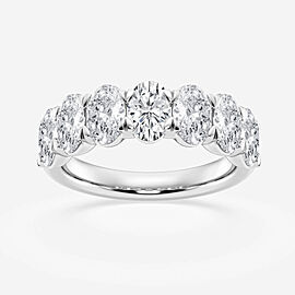 True 3 ct. tw. Oval Diamond Seven Stone Anniversary Band 14K White Gold