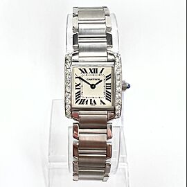 CARTIER TANK FRANCAISE Quartz Steel DIAMOND Watch