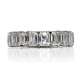 8 CARAT EMERALD CUT DIAMOND ETERNITY BAND IN 14K GOLD 50 POINTER SHARED PRONG BY MIKE NEKTA SIZE 6