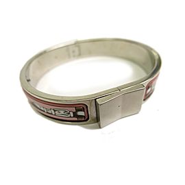 Hermes Cloisonne And Palladium Bangle Bracelet