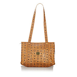 MCM Visetos Leather Tote Bag