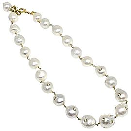 South Sea Pearl Diamond Necklace 18K Gold 13.4mm 16.5" Certified $14,200 822106