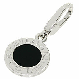 BVLGARI 18K White Gold Onyx Pendant top LXGQJ-902