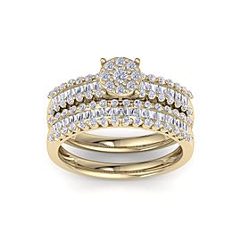 GLAM ® Bridal set in 14K gold with white diamonds of 1.01 ct in weight