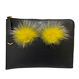 Fendi Monster Leather Clutch Bag