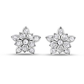 14k White Gold 2.20ct. Diamond Flower Earrings