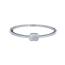 Charriol Blanche Flamme Collection 18k White Gold Diamond Bangle Bracelet