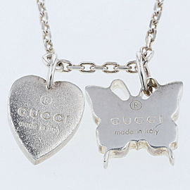 GUCCI 925 Silver Heart butterfly Necklace LXGBKT-85