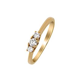 18k Yellow Gold 3 Diamond Ring