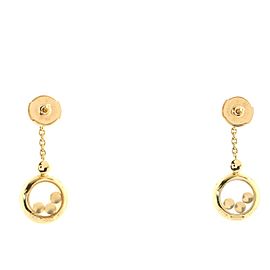 Chopard Happy Diamonds Round Earrings 18K Yellow Gold and Floating Diamonds