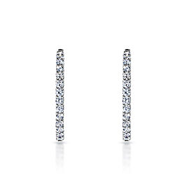 Ashlynn 13 Carat Round Brilliant Diamond Hoops Earrings in 14k White Gold