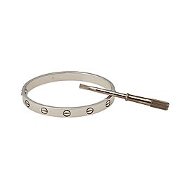 Cartier Love 18K White Gold Bracelet Size 16