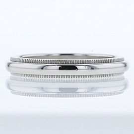 TIFFANY & Co 950 Platinum Milgrain band Ring LXGBKT-204