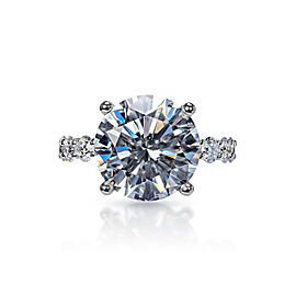 Millie Carat Round Brilliant Diamond Engagement Ring in 18k White Gold. Certified