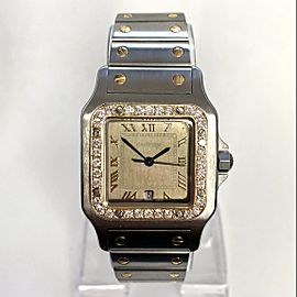 CARTIER SANTOS GALBEE 29mm Quartz 2 Tone 0.85TCW DIAMOND Watch NEW Model,