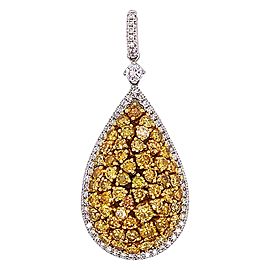 GIA Certified 3.31 Carat Natural Yellow Diamond Pear Shape, Drop Pendant